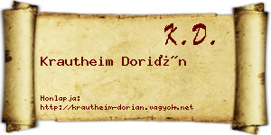 Krautheim Dorián névjegykártya